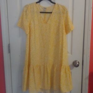 NWOT!! Yellow and white dress